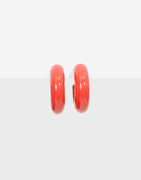 Aros Argollas Color Argollas Esmaltadas Rojas - Rojo Medio