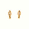 Caravanas Pez oro- Oro bajo - Zirconia - CA8099 conpiedra