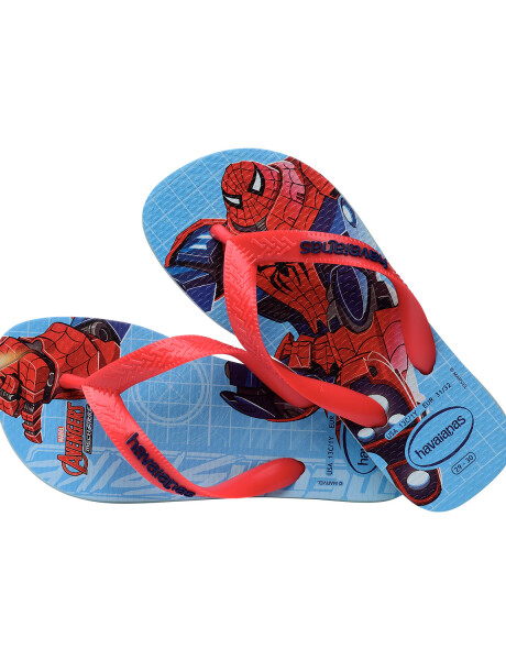 Chancletas ojotas Havaianas Kids Top Marvel II originales Spiderman Blue Water - Talle 35/36
