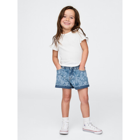 DENIM STRIDE SHORT - LASER FLORAL MEDIUM WASH