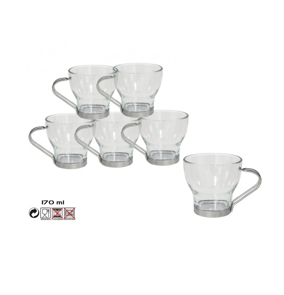 Taza Té X 6 170Ml Cristal 