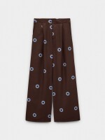 Pantalón Fluido Estampado De Círculos multicolor
