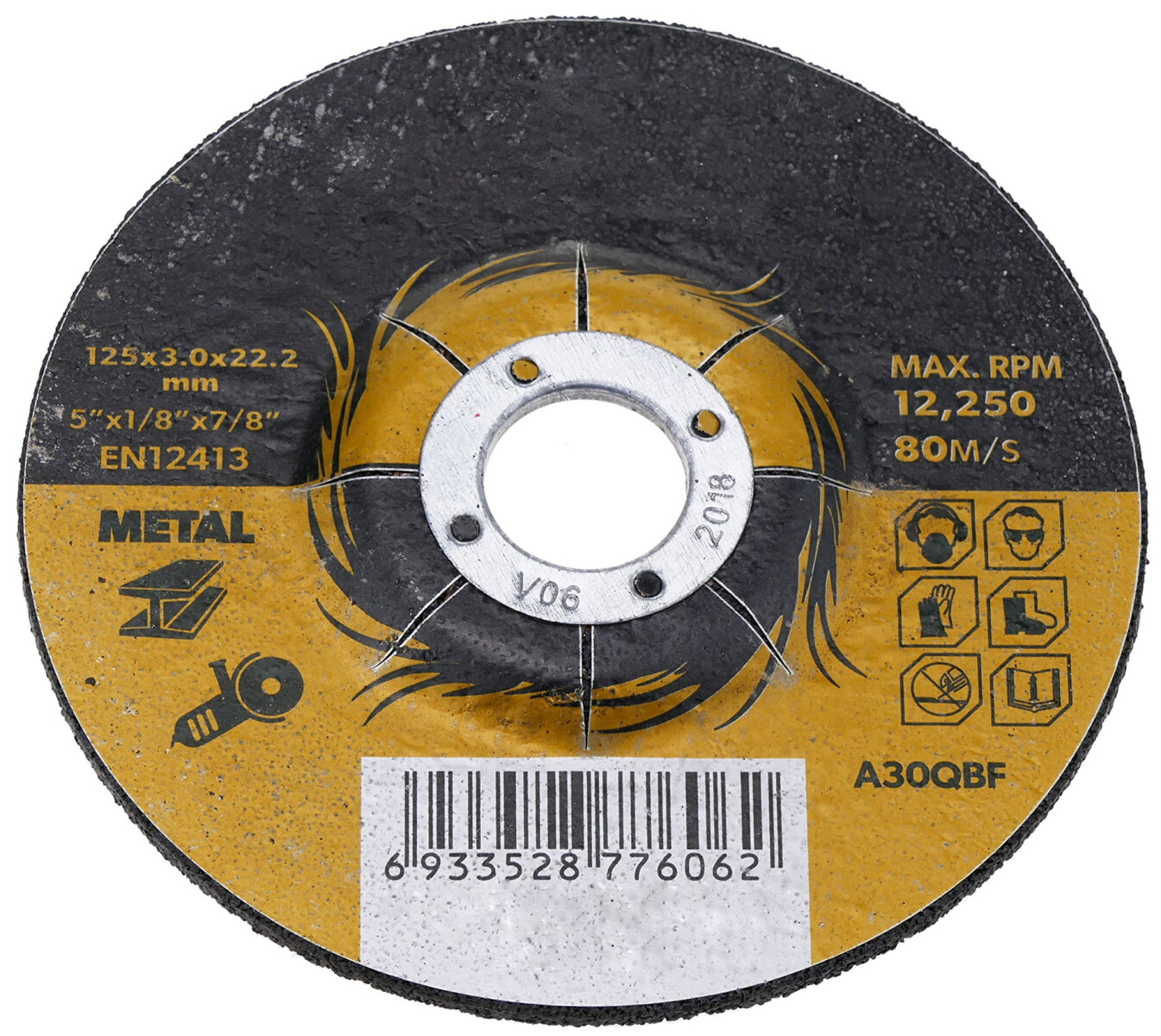 TOLSEN DISCO CORTE METAL CENTRO DEPRIMID 125mmX3. 