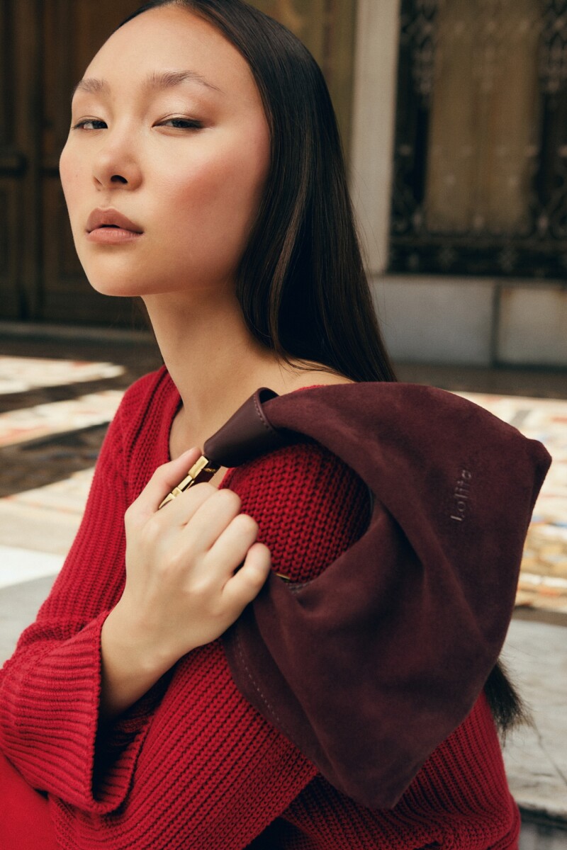 Bandolera de cuero hobo - ciruela 