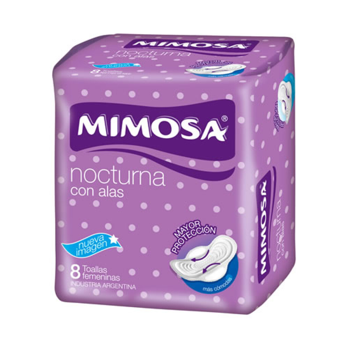 MIMOSA TOALLITAS ULTRA NOCTURNA CON ALAS 8 UNIDADES 