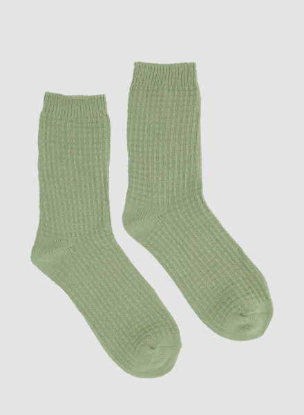 Medias waffle Verde malva