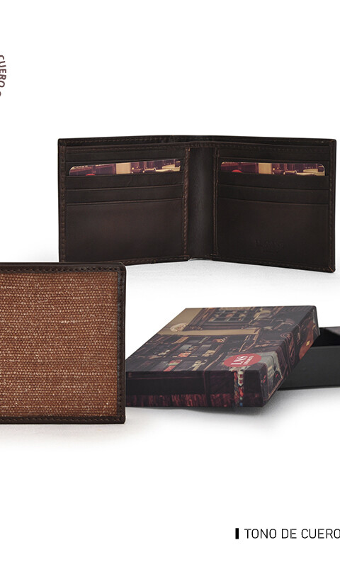 BILLETERA CANVAS CRONOS TABACO Y HABANO