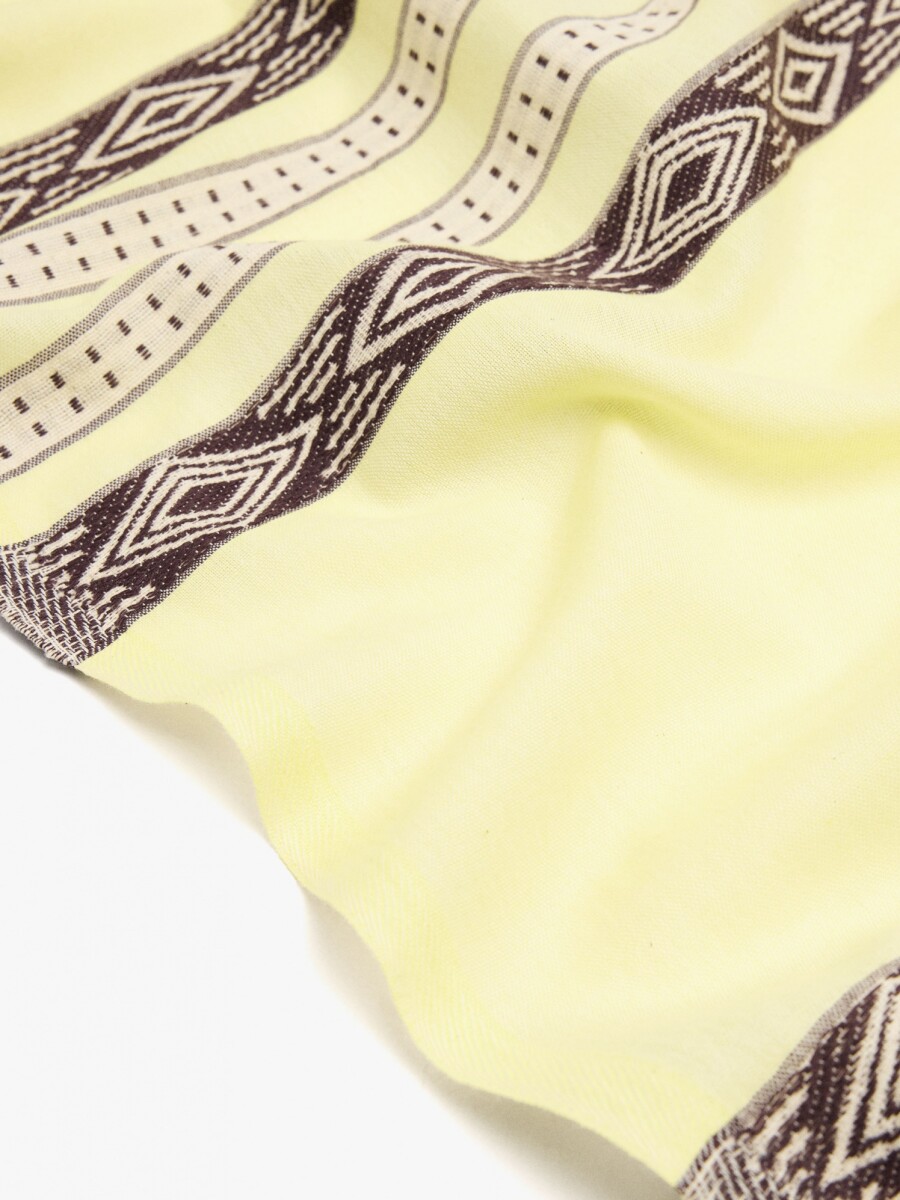 Pashmina Jacquard 100% Algodón amarillo