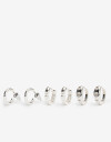 Aros Argollas Set Cubic zirconia Set De Argollas Bañado En Plata - Plateado
