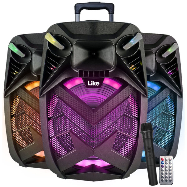 Parlante Activo Like Lk-sp15bat 15" Luz + Micrófono + Control PARLANTE LIKE 15 LK-SP15BAT