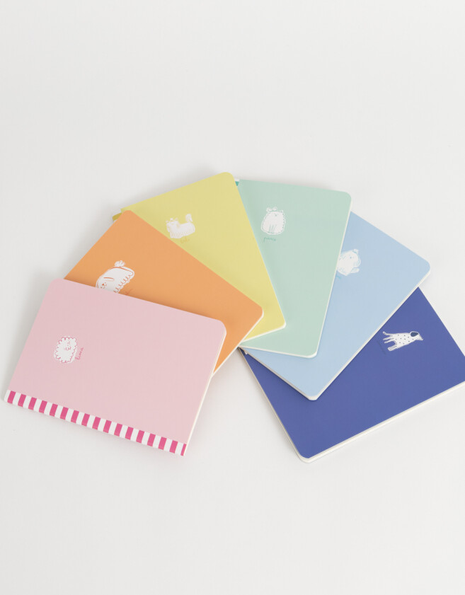Anotadores Cuadernos y Memos Animalito Set De Cuadernos A6 - Combinacion Multicolor