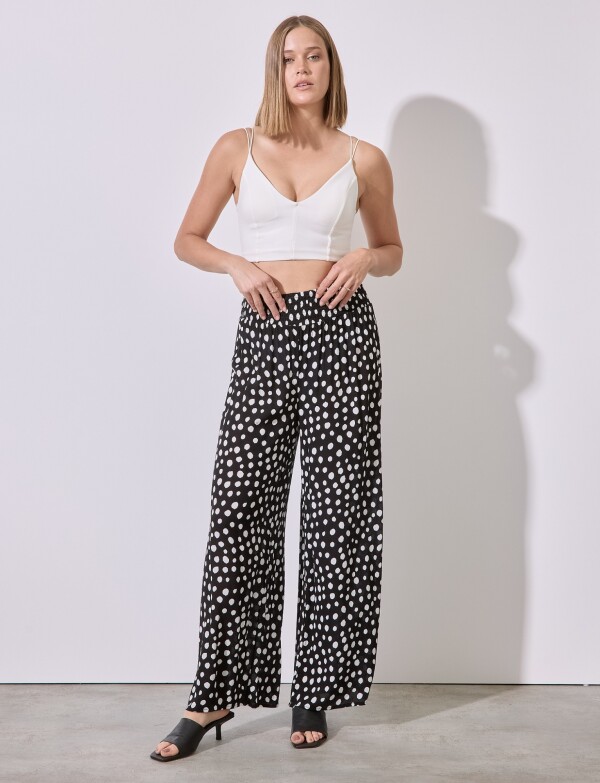 Pantalon Pull On Print NEGRO/CRUDO