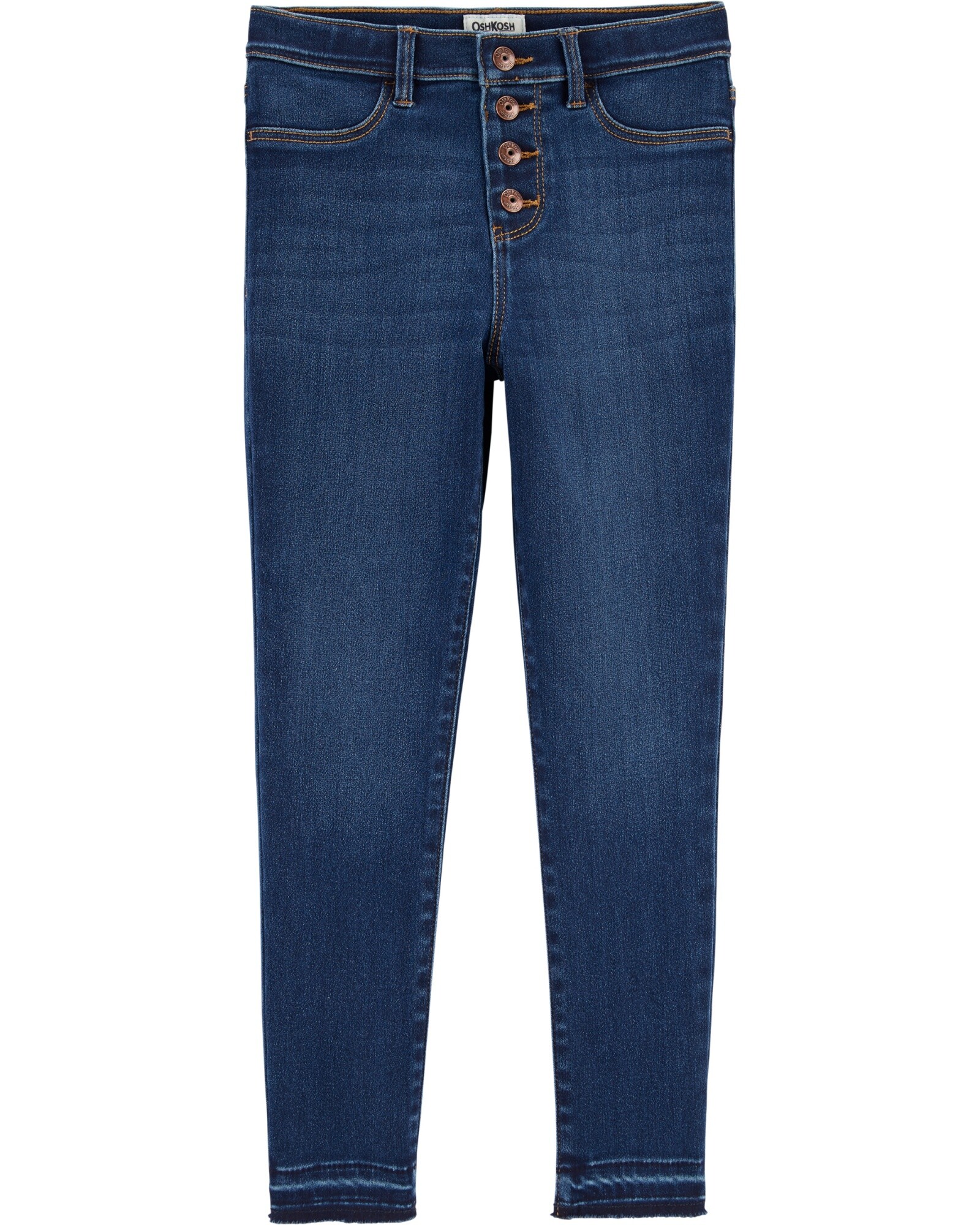 Pantalón de jean elastizado con botones Sin color
