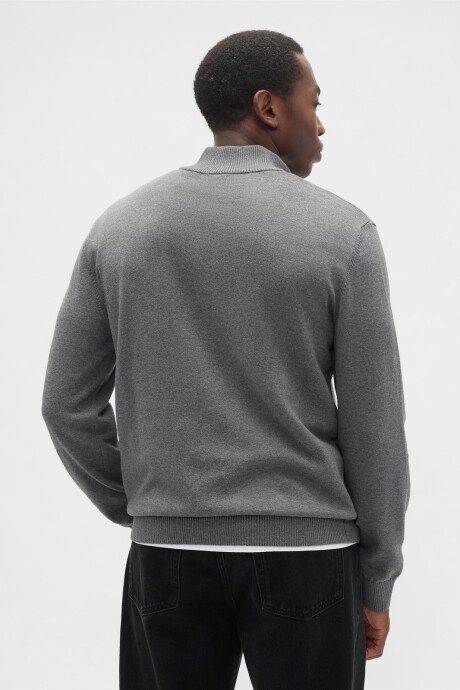 Buzo Medio Cierre Hombre B50 Charcoal Heather