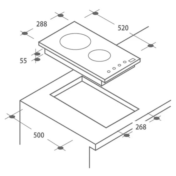 Anafe Electrico De Empotrar Induccion 2h Candy Cid 30/1 ANAFE CANDY CID 30/1 2263129