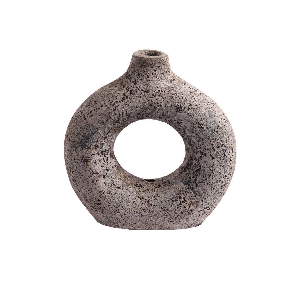 JARRÓN DECORATIVO - CERAMICA BLANCO DONUT 