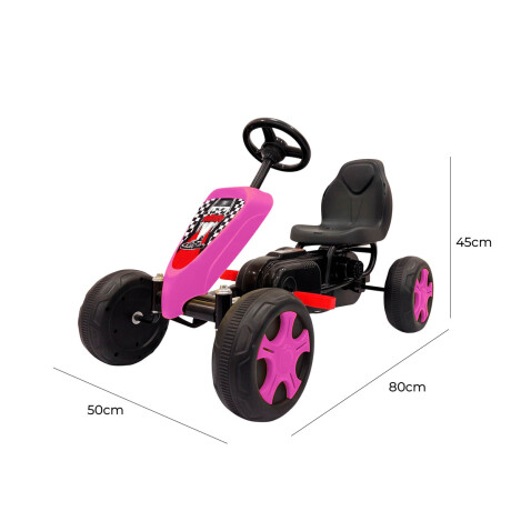 Auto Go Karting Pedal Infantil Cuatriciclo Carrera Rosa
