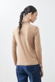 Media polera punto smock tostado melange