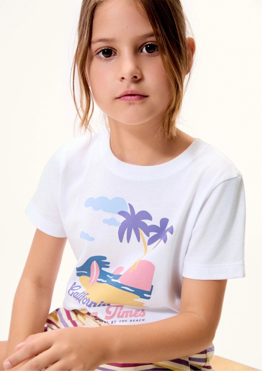 CAMISETA DE NIÑA MANGA CORTA ESTAMPADA - BLUSA MM FEM 