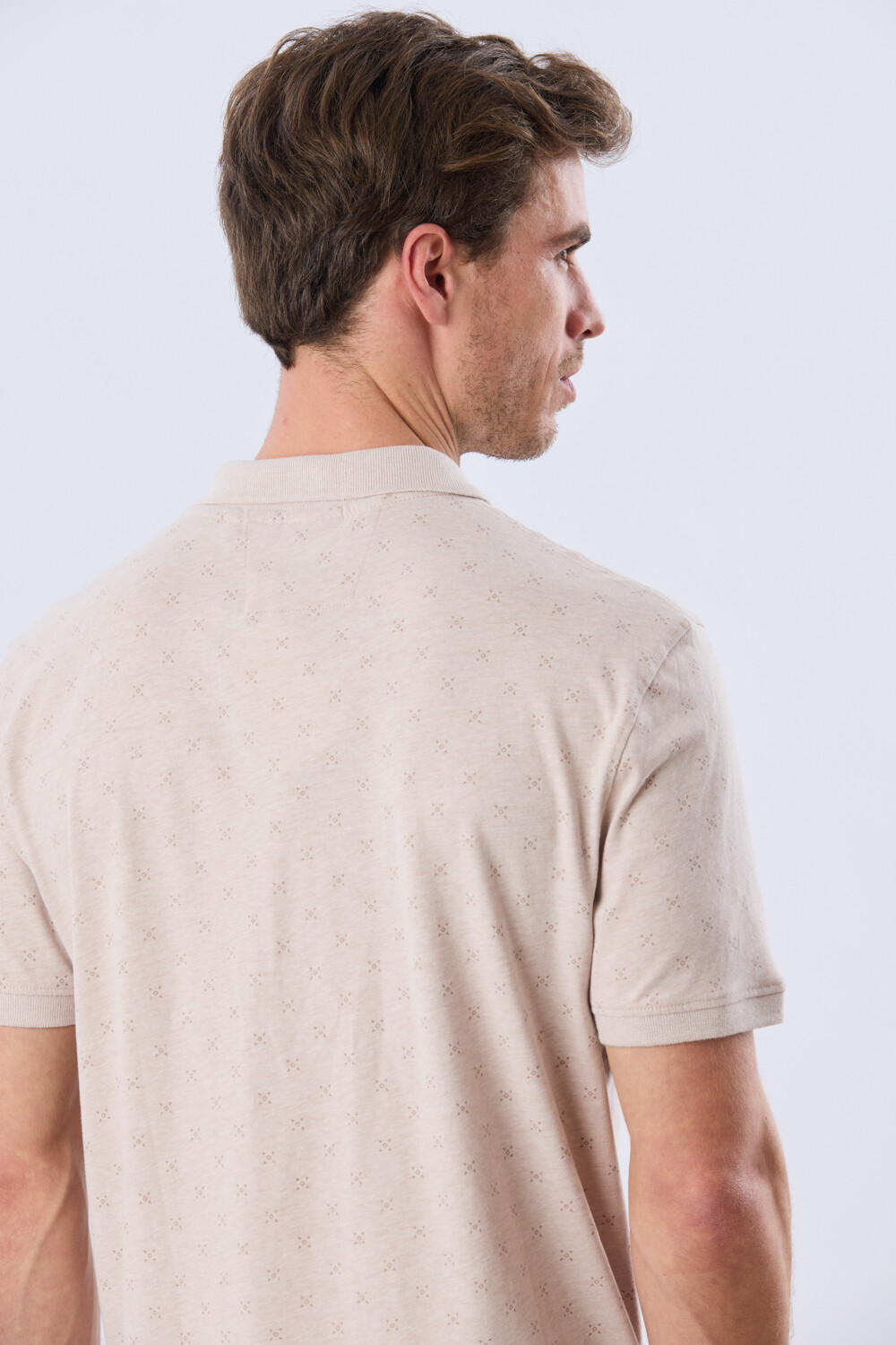 REMERA POLO ESTAMPADA JERSEY Beige