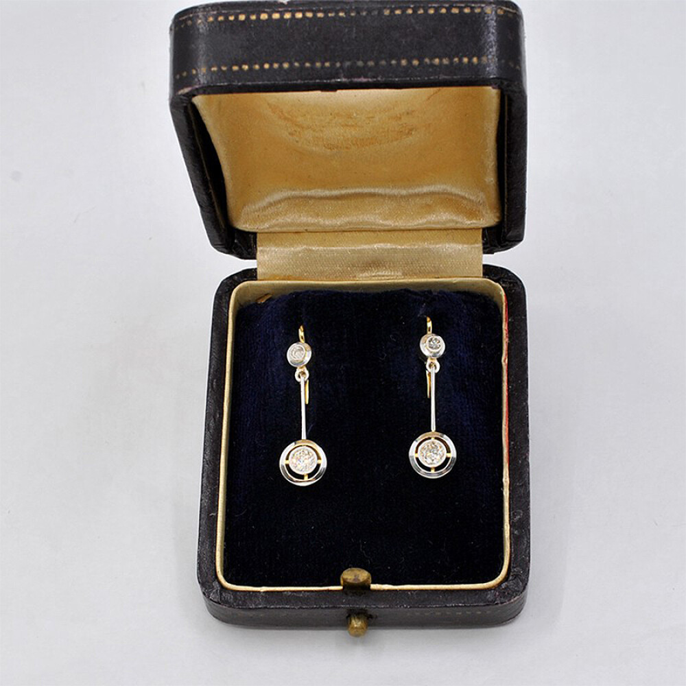 Caravanas En Oro 18K Y Brillantes Caravanas En Oro 18K Y Brillantes