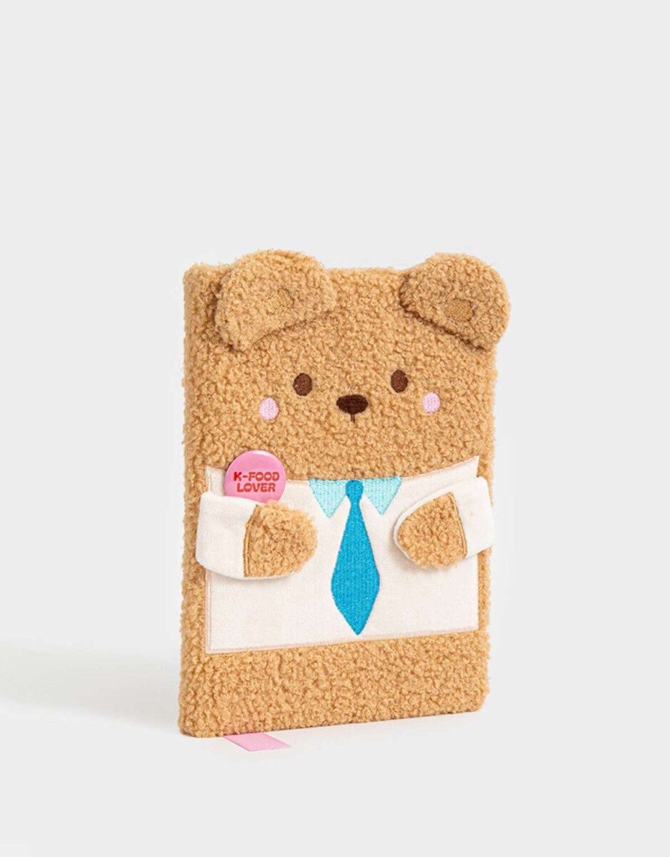 Cuaderno A5 Peludo Con Forma De Osito - Marron Medio 