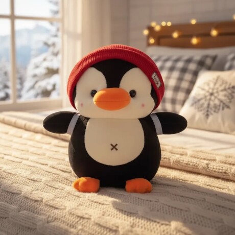 Peluche Pingüino Rojo Polar Algodón Altura 27cm Peluche Pingüino Rojo Polar Algodón Altura 27cm