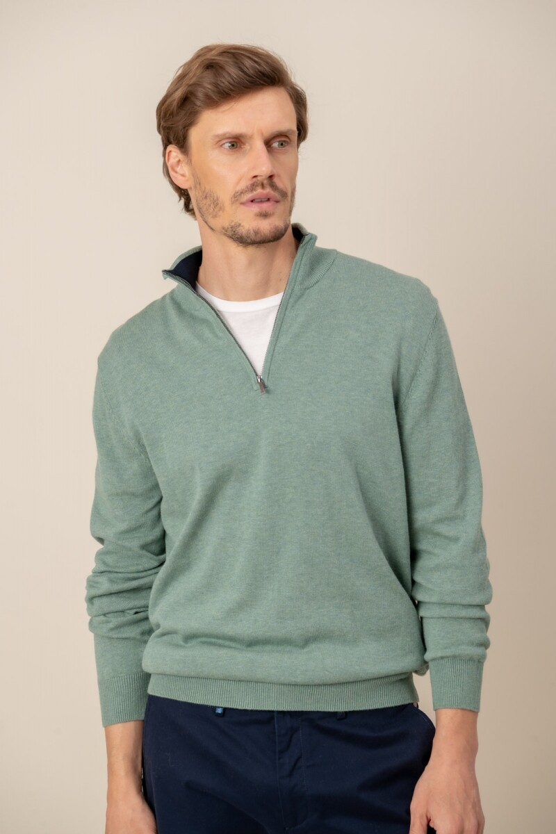 Sweater medio cierre - Verde 