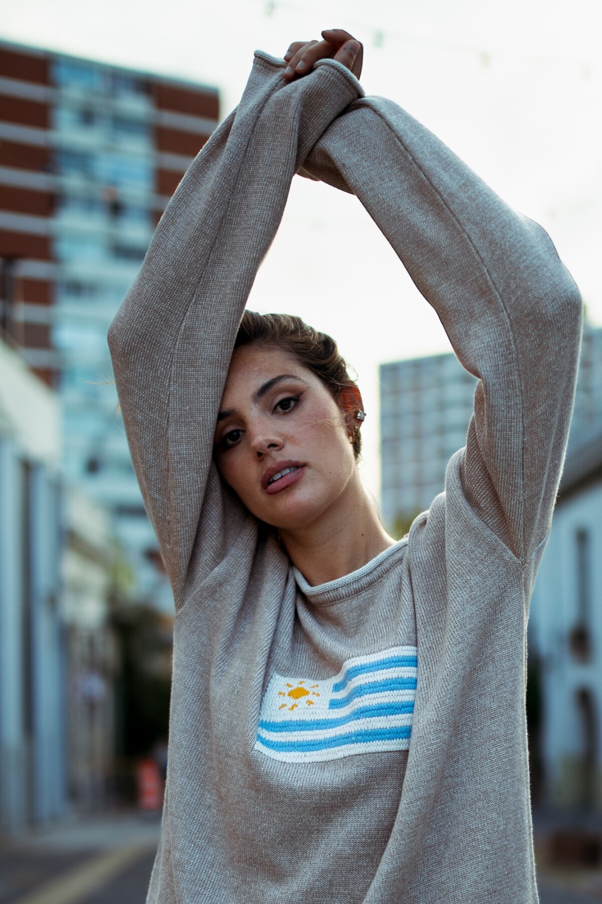 Sweater Flag Uruguay Beige