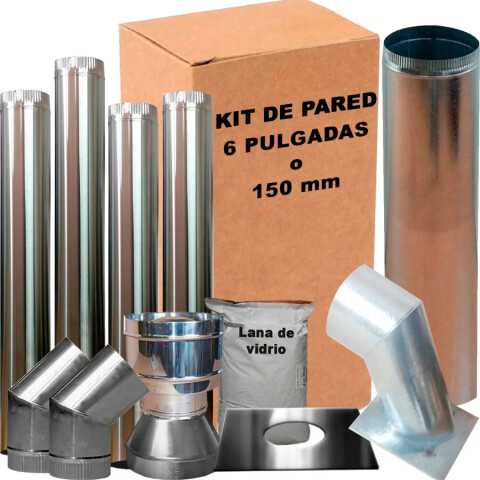KIT DE CAÑOS SALIDA POR TECHO 6" ACERO INOX 3MTS KIT DE CAÑOS SALIDA POR TECHO 6" ACERO INOX 3MTS