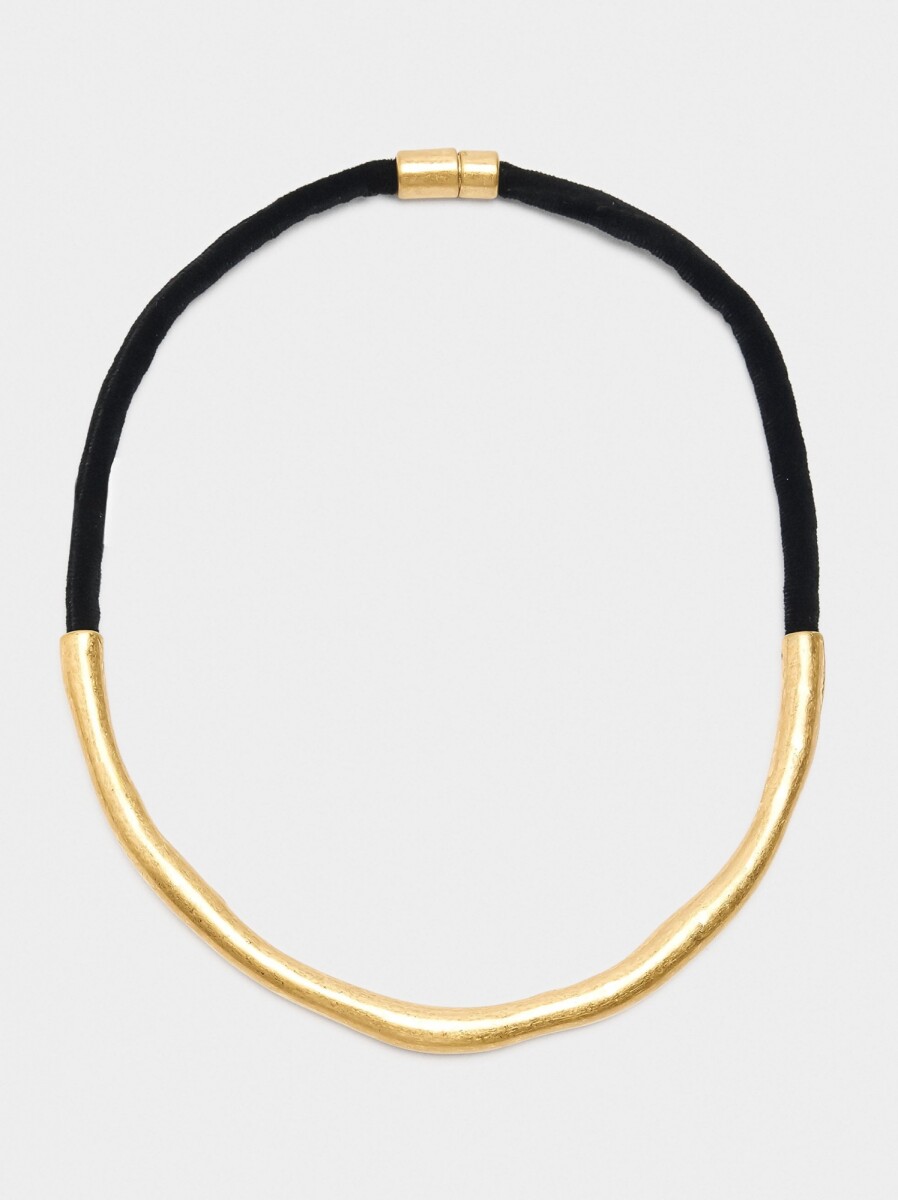 Collar Bicolor Con Mitad Rígida - negro 