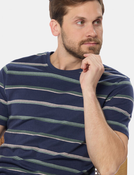 REMERA RAYADA Azul