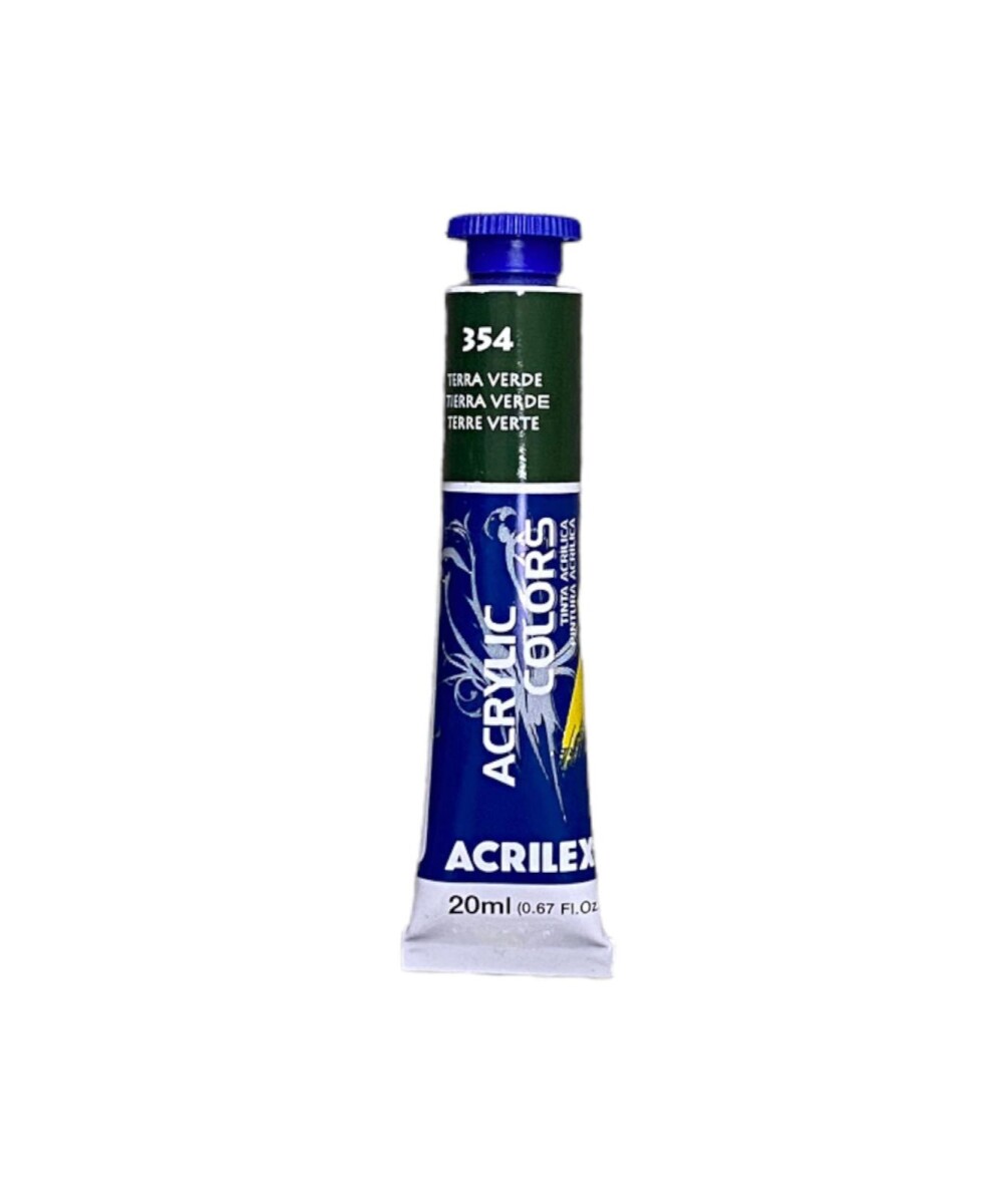 Pintura Acrílica para Lienzo Acrilex 20 ml (Tonos Verdes) - 354 Tierra Verde 