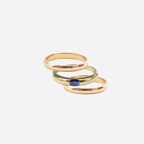 Set Fancy - Anillo Cartier + Alianzas Bombé en Oro 10k Set Fancy - Anillo Cartier + Alianzas Bombé en Oro 10k
