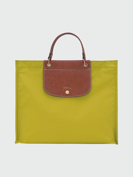 Longchamp - Bolso tote con solapa y botón a presión, Cabas Pistacho