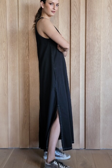 Vestido Laguna Denim Negro Picado