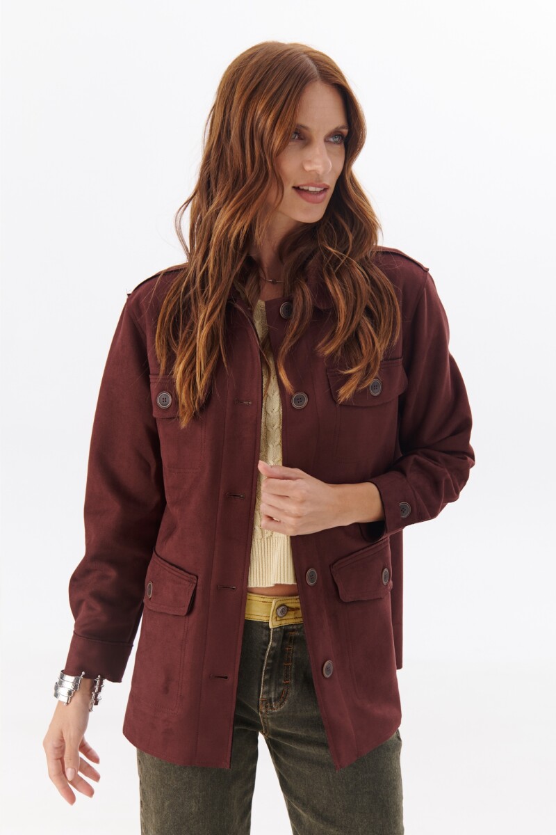 CHAQUETA FOUR SUEDE BURDEOS