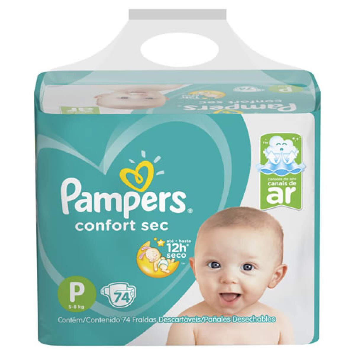 PAMPERS CONFORT SEC P X74 PAÑALES 