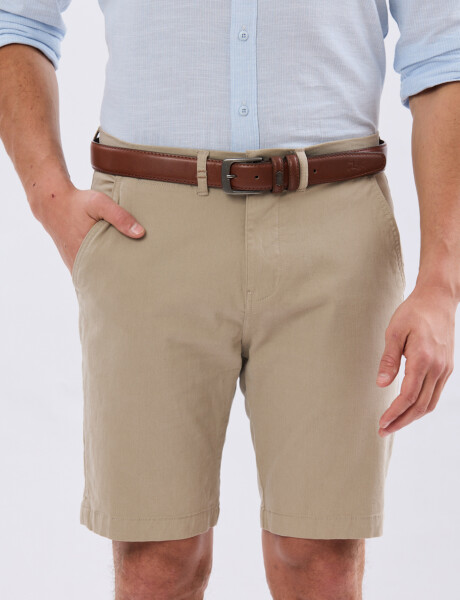 BERMUDA CLASICA CON ELASTANO Beige