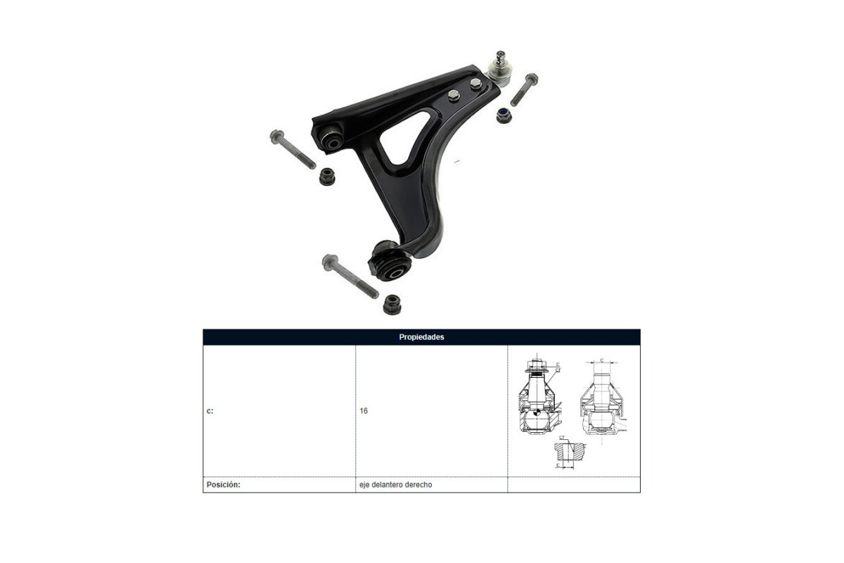 Parilla De Suspension Delantera Renault Twingo 93-25 Der Parilla De Suspension Delantera Renault Twingo 93-25 Der