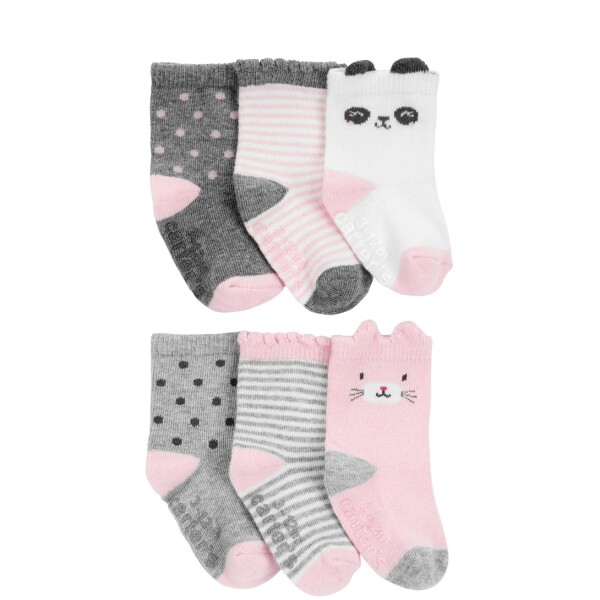 Set Medias Carters x6 Toddler Panda Rosa Set Medias Carters x6 Toddler Panda Rosa