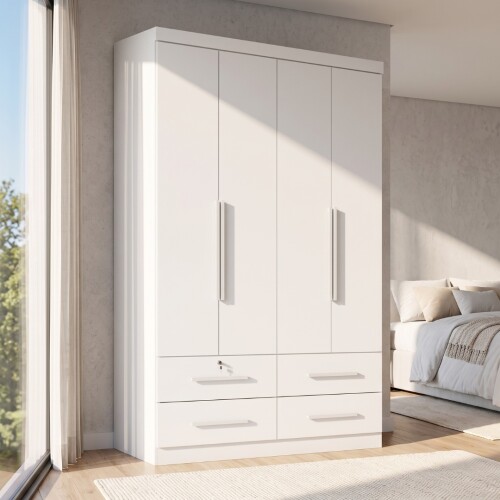 Ropero Maximus Plus 4 Puertas 4 Cajones Blanco