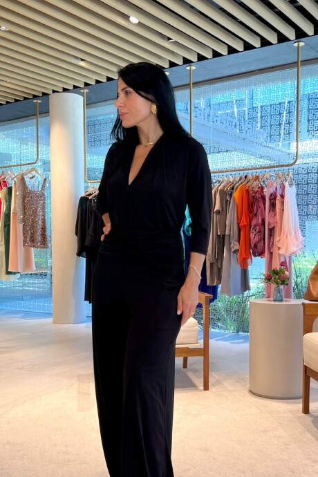 Mono manga 3/4 con faja Sonia Negro