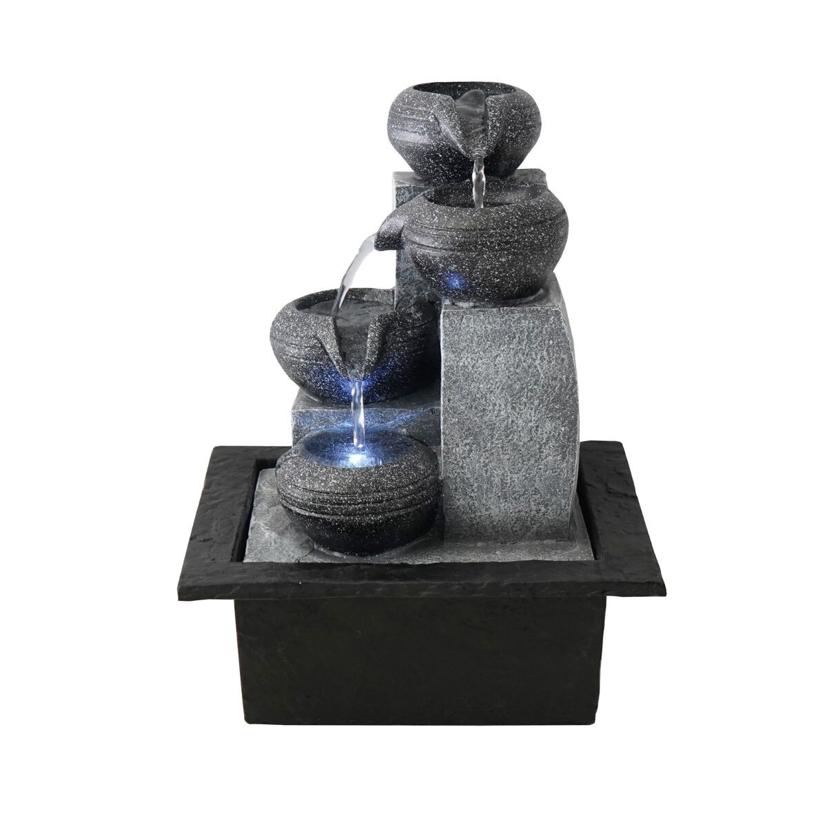 Fuente de agua 4 jarrones con luz 