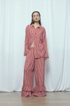 Pantalón rayado volado PREVENTA rosa