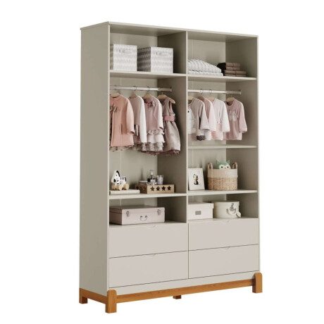 Ropero 4 Puertas 4 Cajones Lotus Gris