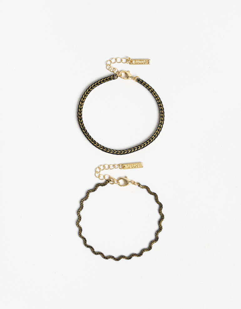 Pulseras Flexibles Sets Color Set De Pulseras Flexibles Biplating - Combinacion Bicolor