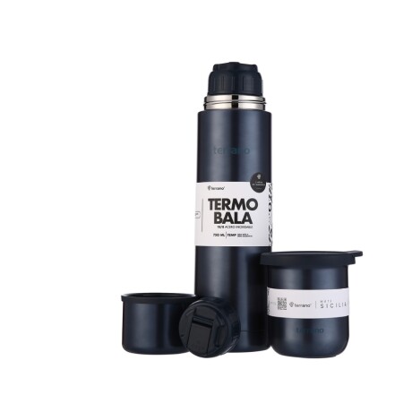kit termo 750ml bala + mate sicilia azul metalizado 001