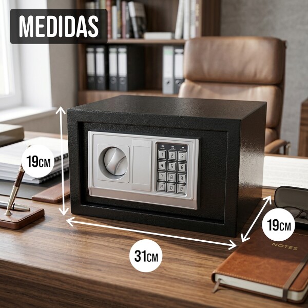Caja Fuerte Cofre Seguridad Electrónico Llaves 31x20x20 Imback Color Negro Caja Fuerte Cofre Seguridad Electrónico Llaves 31x20x20 Imback Color Negro