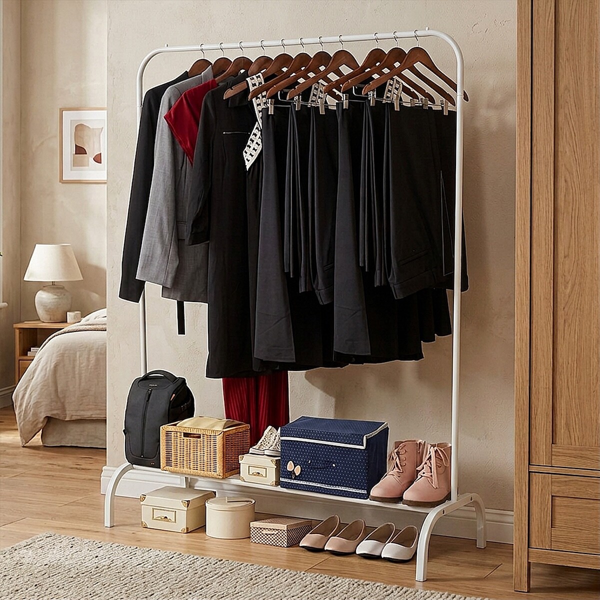 Perchero Para Ropa Percha Metal Organizador Estante Placard Imback Color Blanco 
